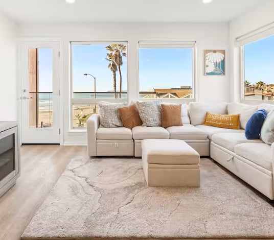 Coastal living room with ocean view